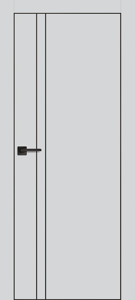 Двери ЭКОШПОН, ПВХ PROFILO PORTE PX-20 черная кромка с 4-х ст. глухое с молдингом Агат размер 190 х 60 см. артикул F0000094069