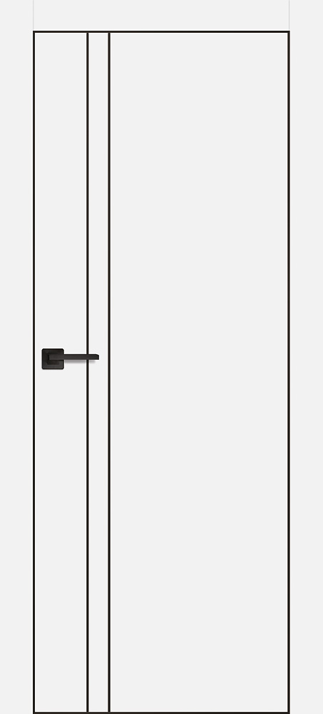 Двери ЭКОШПОН, ПВХ PROFILO PORTE PX-20 черная кромка с 4-х ст. глухое с молдингом Белый размер 200 х 70 см. артикул F0000094101